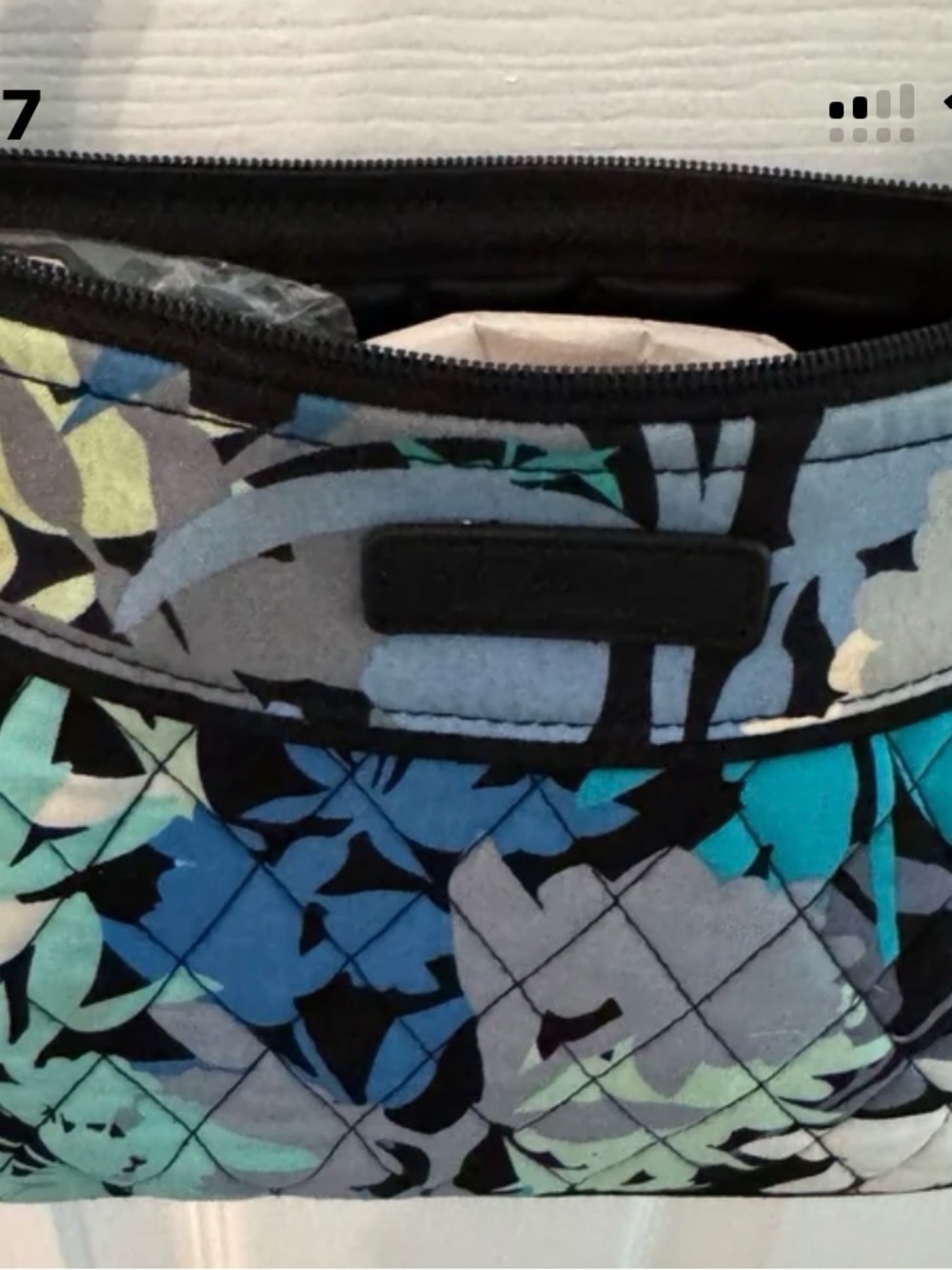 Vera  Bradley Floral Bag in Blue & Gray